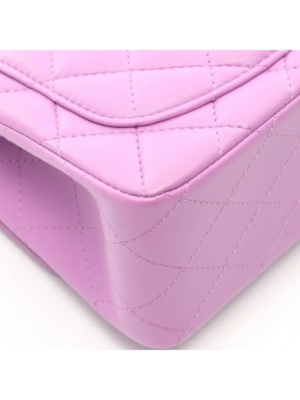 Chanel Shoulder Bag Mini Quilted Purple Lambskin Chain
